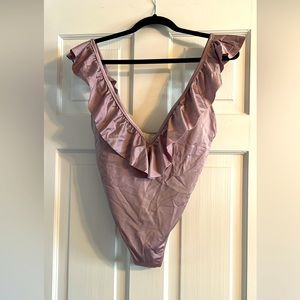 VS Victoria’s Secret Cheeky Lilac Flutter Top One Piece Bathing Suit